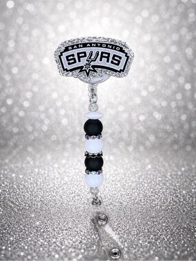 SA Spurs Beaded Badge Reel